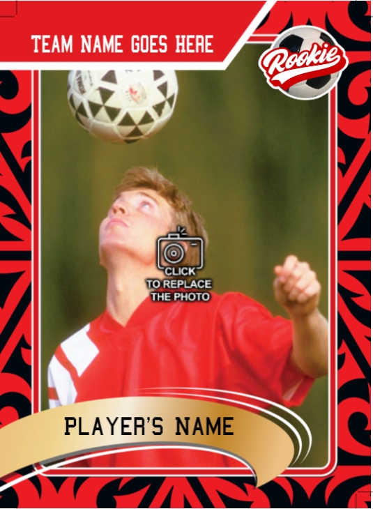 Personalized Soccer Double Sided Trading Card - Red | Go Trading Card Templates Throughout Soccer Trading Card Template
