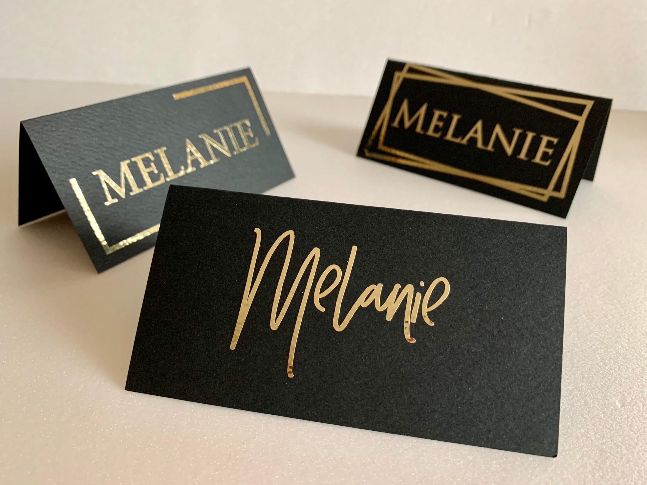 Personalized Wedding Black Place Name Cards Template Table Seating Card For Table Name Card Template