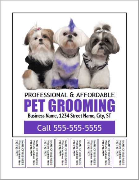 Pet Grooming Bulletin Board Flyer Templates For Dog Grooming Flyers Template