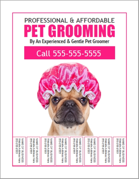 Pet Grooming Bulletin Board Flyer Templates In Dog Grooming Flyers Template
