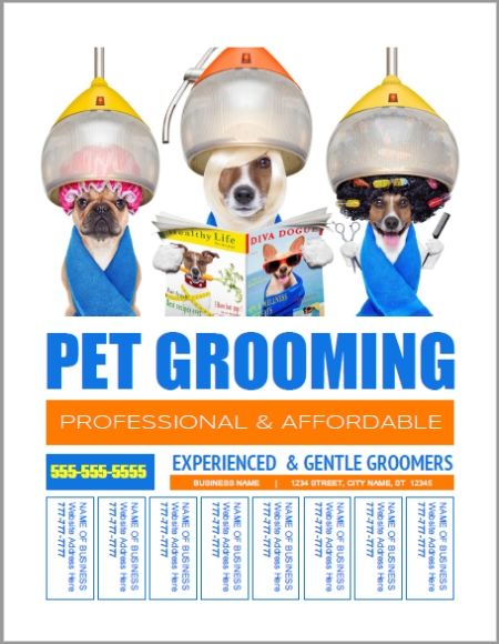 Pet Grooming Bulletin Board Flyer Templates Intended For Dog Grooming Flyers Template