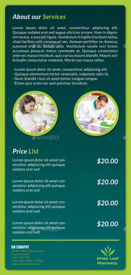 Pharmacy Flyer Dl Size Template By Owpictures | Graphicriver Within Dl Size Flyer Template