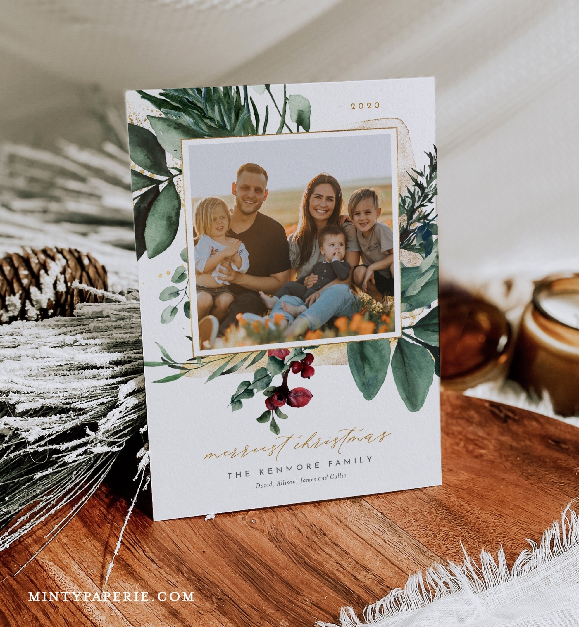 Photo Christmas Card Template, 100% Editable Text, Add Your Own Photo, Diy Family Holiday Card With Regard To Print Your Own Christmas Cards Templates
