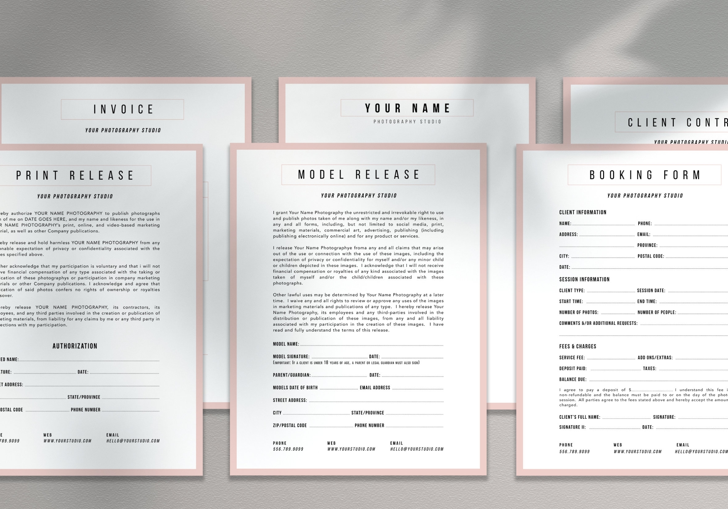 Photography Business Forms Bundle Photography Forms Template – Etsy Inside Photography Business Forms Templates