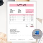 Pink Editable Invoice Template Printable Business Invoice – Etsy New Zealand For Invoice Template New Zealand