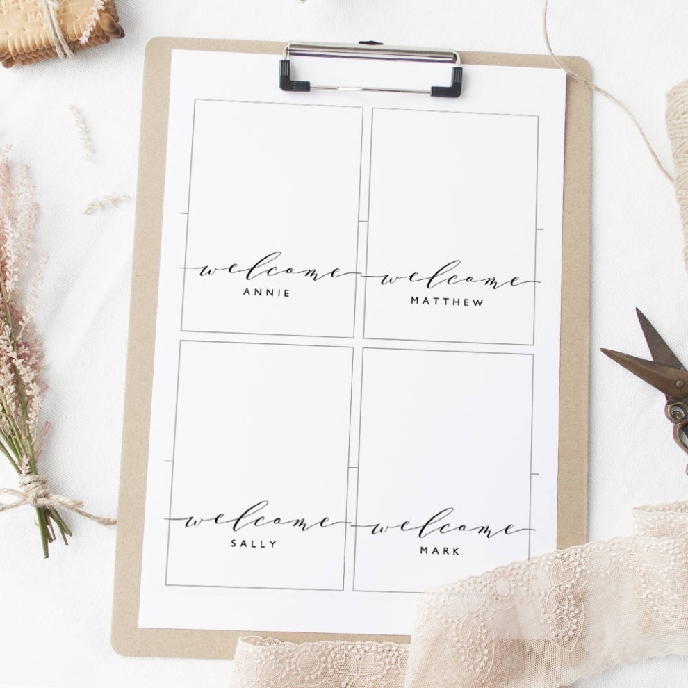 Place Cards Printable Template, Flat And Folded Welcome Escort Guest Intended For Place Card Template Free 6 Per Page
