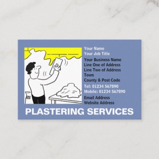 Plastering Services Cartoon Business Card | Zazzle.co.uk With Regard To Plastering Business Cards Templates