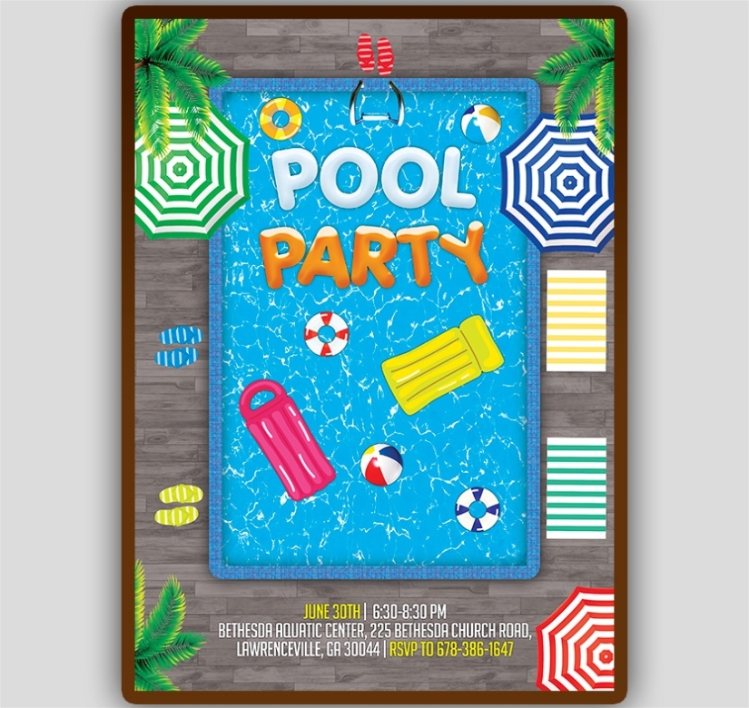 Pool Party Flyer | Tworlddesigns | Download Now For Free Pool Party Flyer Templates