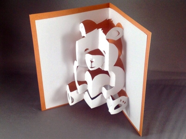 Pop Up Teddy Bear Card Cute Bear Card I Love You Card | Etsy For Teddy Bear Pop Up Card Template Free