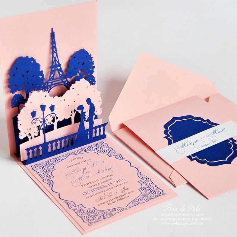 Pop Up Wedding Invitations Lovers Of Paris Eiffel Tower Card | Etsy Regarding Pop Up Wedding Card Template Free