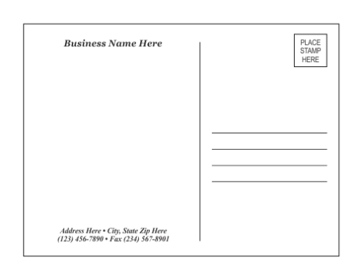 Postcard Template 1 With Regard To Post Cards Template