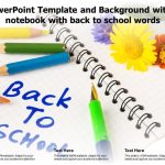 Powerpoint Template And Background With A Notebook With Back To School Words | Presentation With Regard To Back To School Powerpoint Template