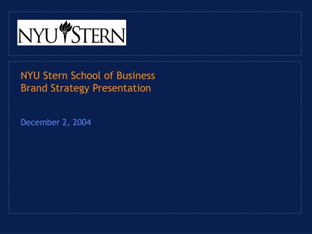 Ppt - Nyu Stern School Of Business Brand Strategy Presentation December 2, 2004 Powerpoint Intended For Nyu Powerpoint Template