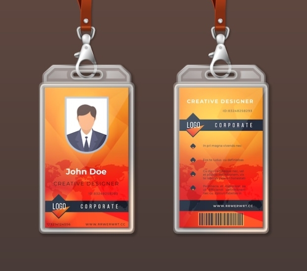 Premium Vector | Id Card Corporate Identity. Employee Access Badge Design Template, Office For Company Id Card Design Template