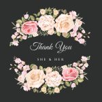 Premium Vector | Wedding Thank You Card With Beautiful Floral Template For Template For Wedding Thank You Cards