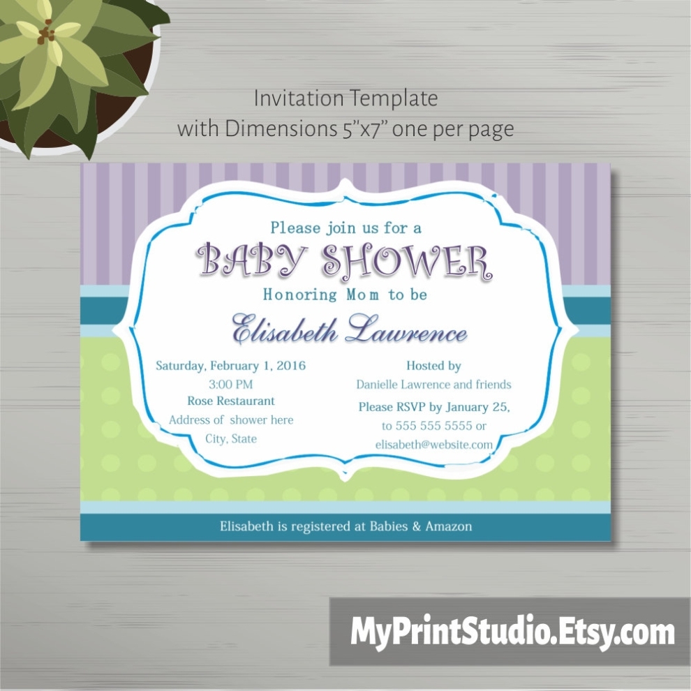 Printable Baby Shower Invitation Template In Ms Word Boy/Girl Within Free Baby Shower Invitation Templates Microsoft Word