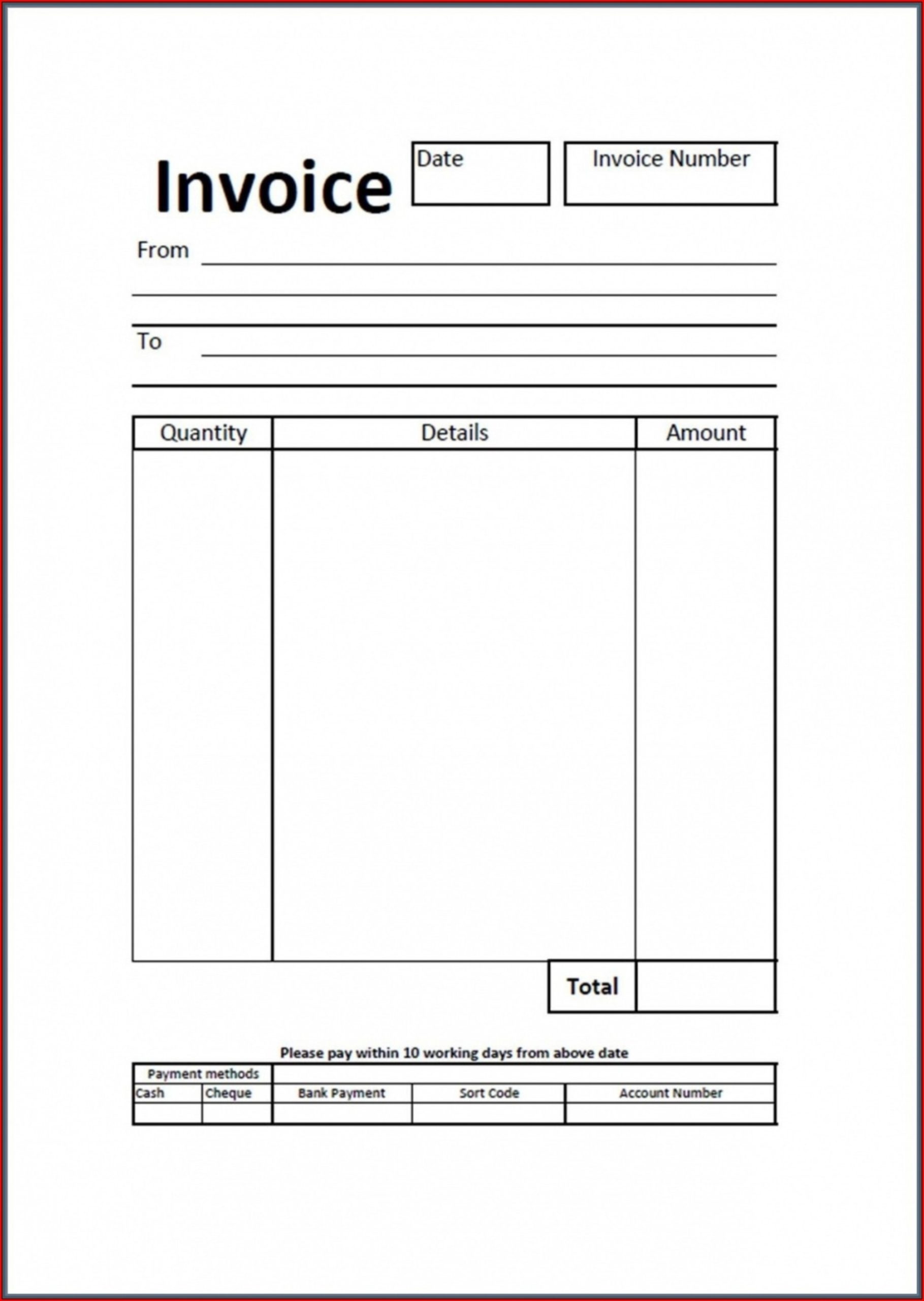 Printable Blank Invoice Template Uk - Template 2 : Resume Examples # Regarding Fillable Invoice Template Pdf