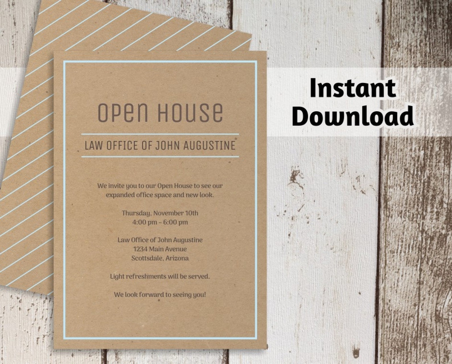 Printable Business Invitation Template Open House Business | Etsy Intended For Business Open House Invitation Templates Free