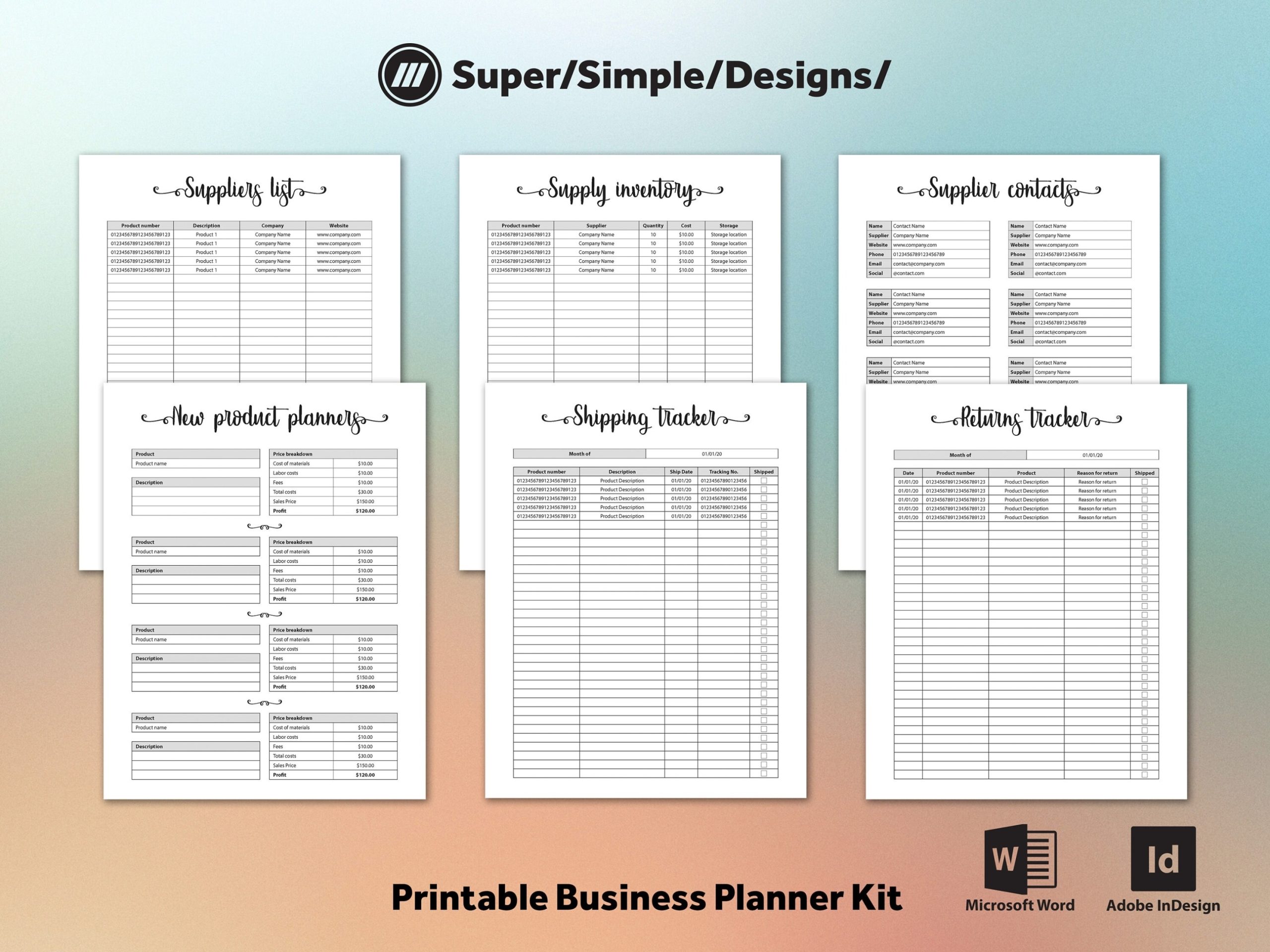 Printable Digital Business Planner Template Kit Simple Clean | Etsy for Etsy Business Plan Template