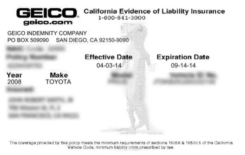 Printable Fake Geico Insurance Card Template – Insurance For Proof Of Insurance Card Template