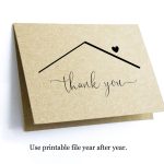 Printable Home Thank You Card Template, Blank Folded Thanks Notecard, Realtor Real Estate Agent Regarding Thank You Note Cards Template
