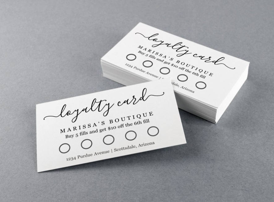 Printable Loyalty Card Template, Simple Reward Punch Card - Cardstock, Kraft Paper Or Avery In Business Punch Card Template Free