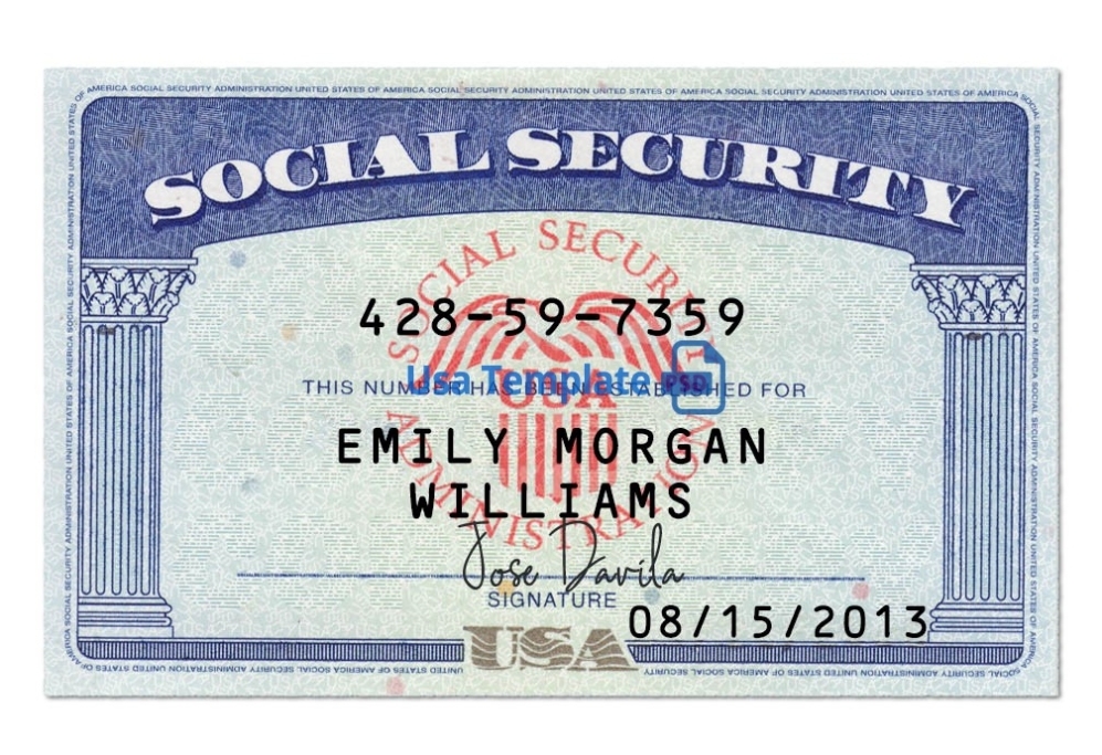Printable Social Security Card Template Psd – Netwise Template For Social Security Card Template Psd