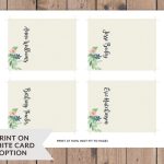 Printable Wedding Guest Name Place Cards. Floral Design. Print – Etsy Pertaining To Place Card Size Template
