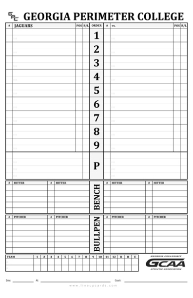 Professional Dugout Lineup Card Template - Netwise Template Inside Dugout Lineup Card Template