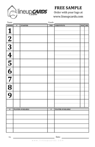 Professional Dugout Lineup Card Template – Netwise Template Within Dugout Lineup Card Template
