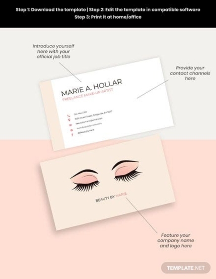 Professional Freelance Makeup Artist Business Card Template - Word, Apple Pages, Psd, Pdf intended for Freelance Business Card Template