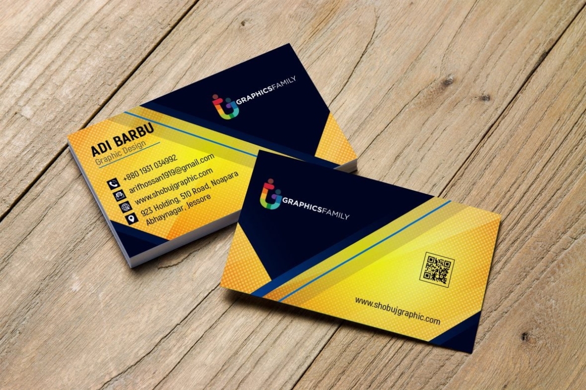 Professional &amp; Modern Business Card Design Template Free Download - Graphicsfamily regarding Buisness Card Templates