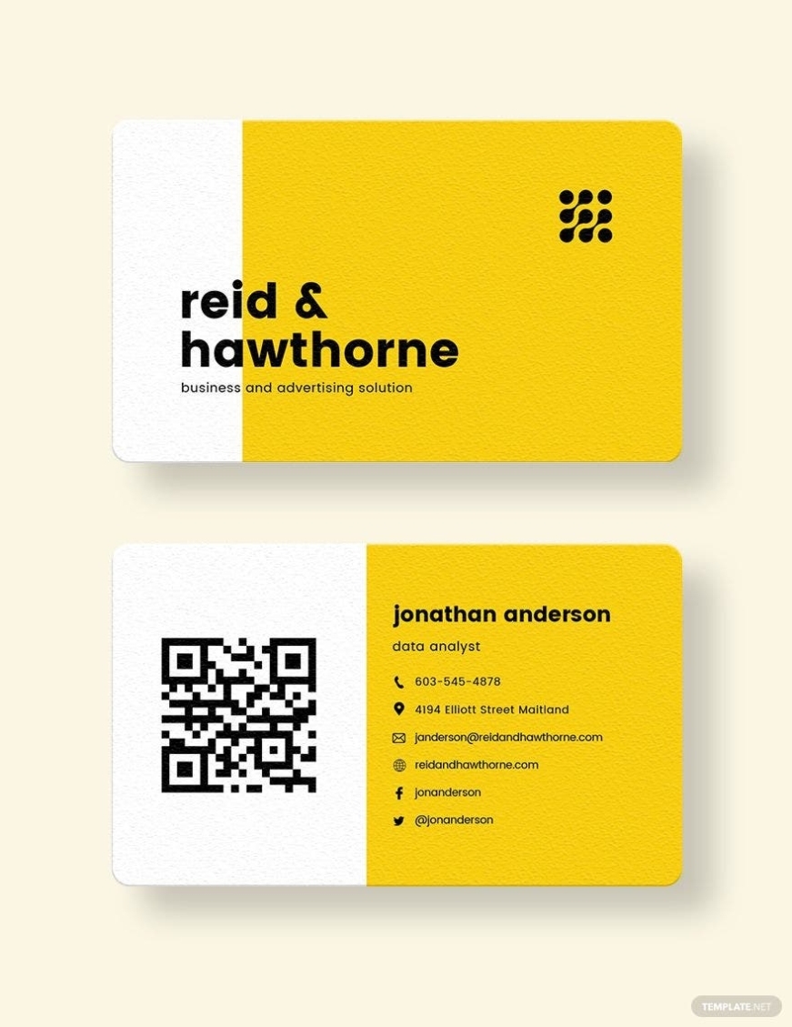 Qr Code Business Card Template - Illustrator, Word, Apple Pages, Psd Intended For Qr Code Business Card Template
