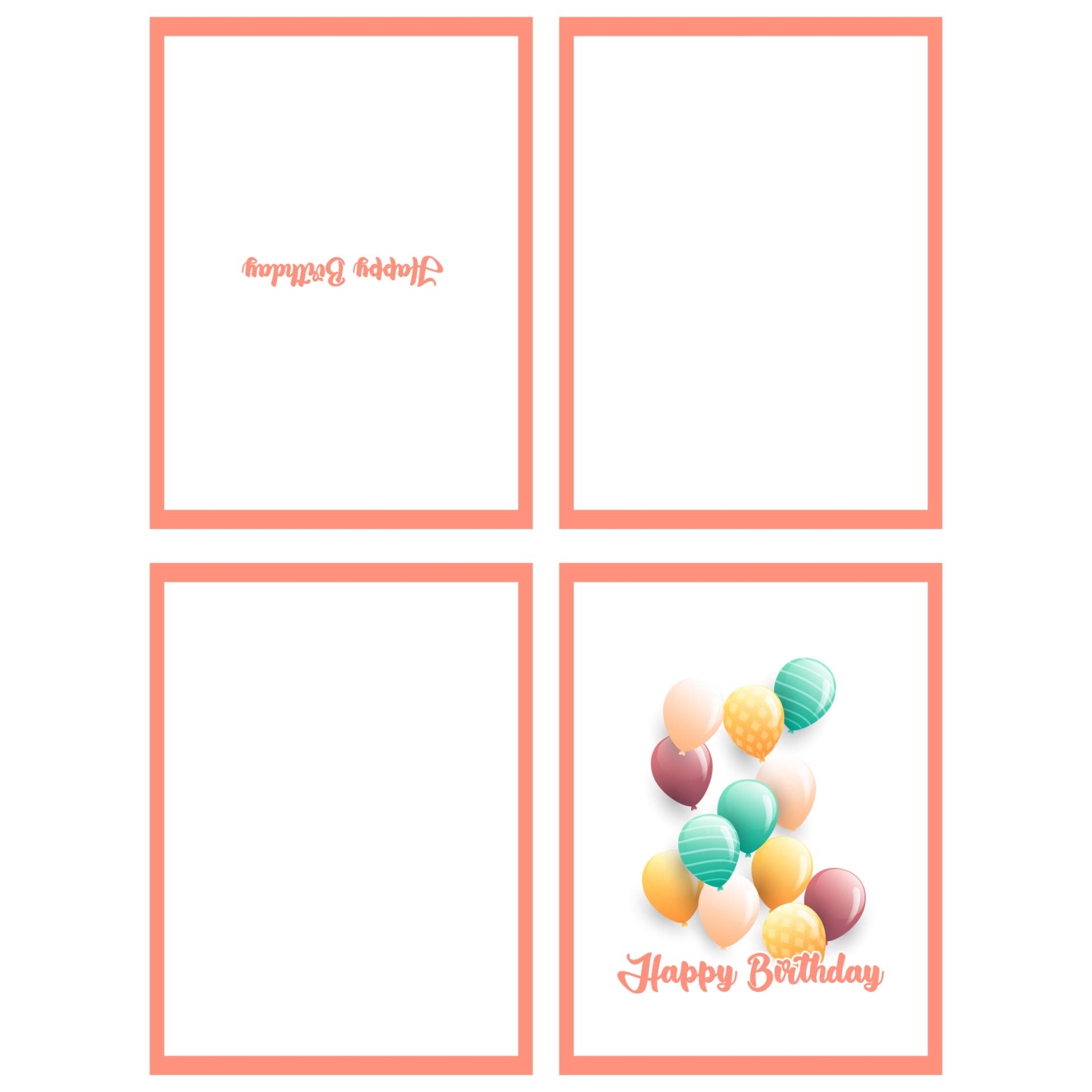 Quarter Fold Birthday Card Template Throughout Quarter Fold Birthday Card Template
