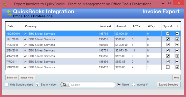 Quickbooks Integration Invoice Export - Abacusnext Client Services For Export Invoice Template Quickbooks