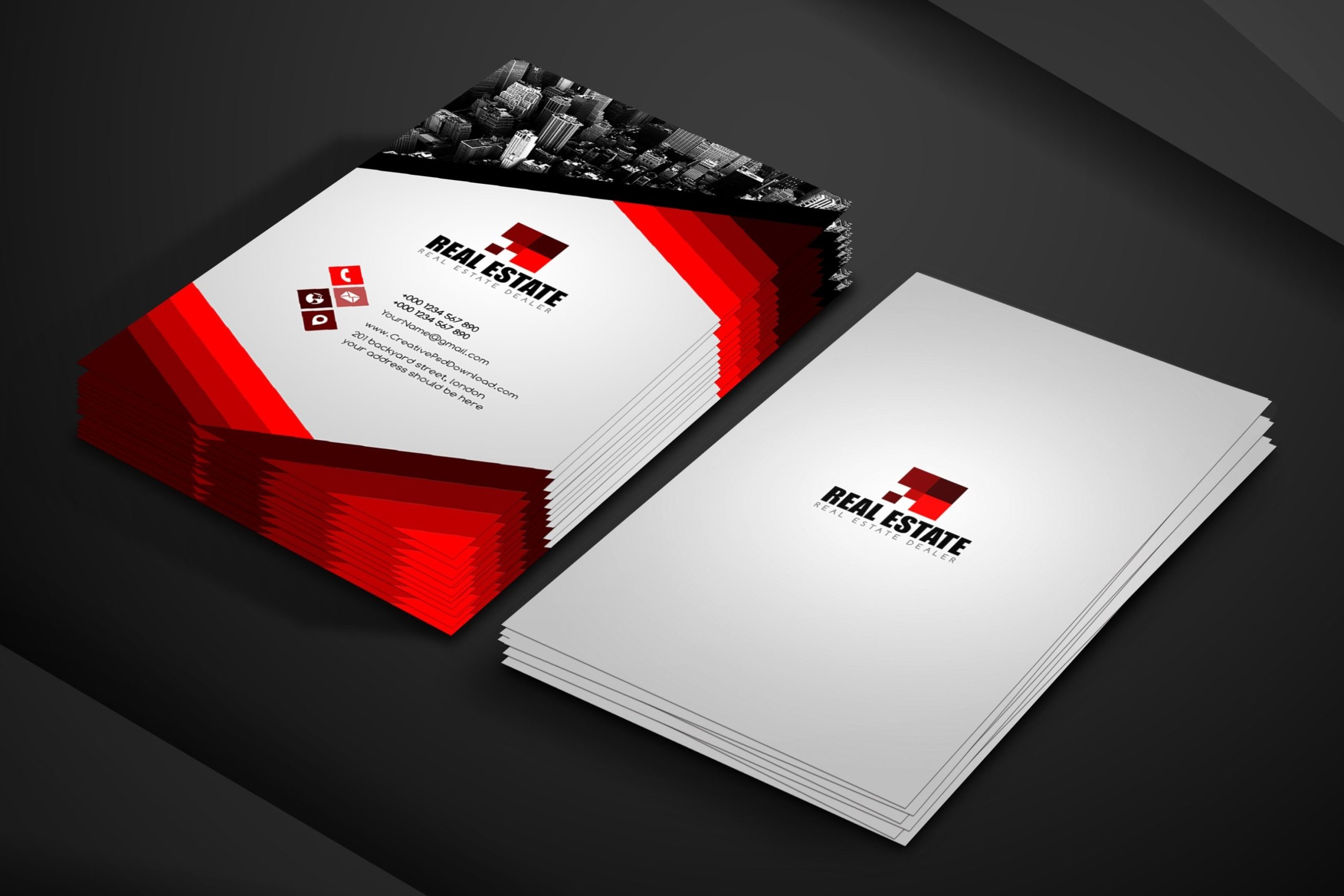 Real Estate Business Card Free Psd Template For Free Psd Visiting Card Templates Download
