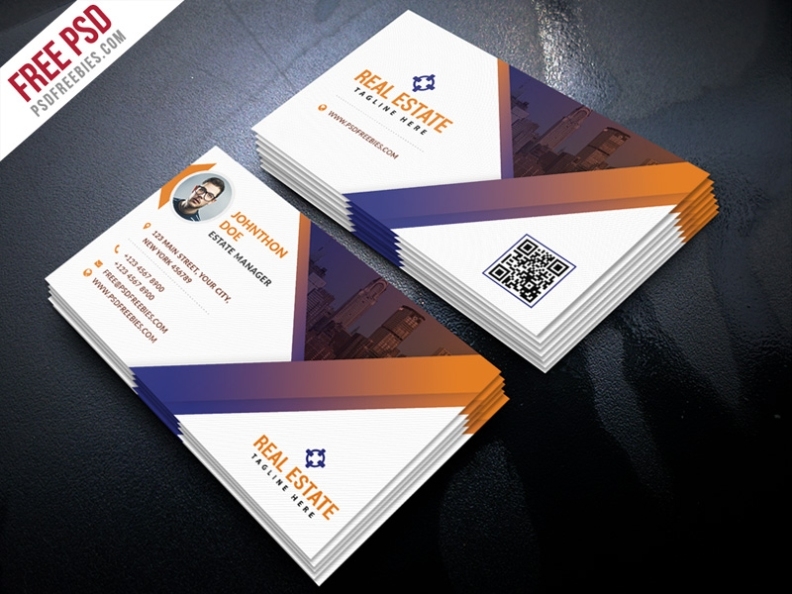 Real Estate Business Card Template Psd - Download Psd Throughout Name Card Design Template Psd