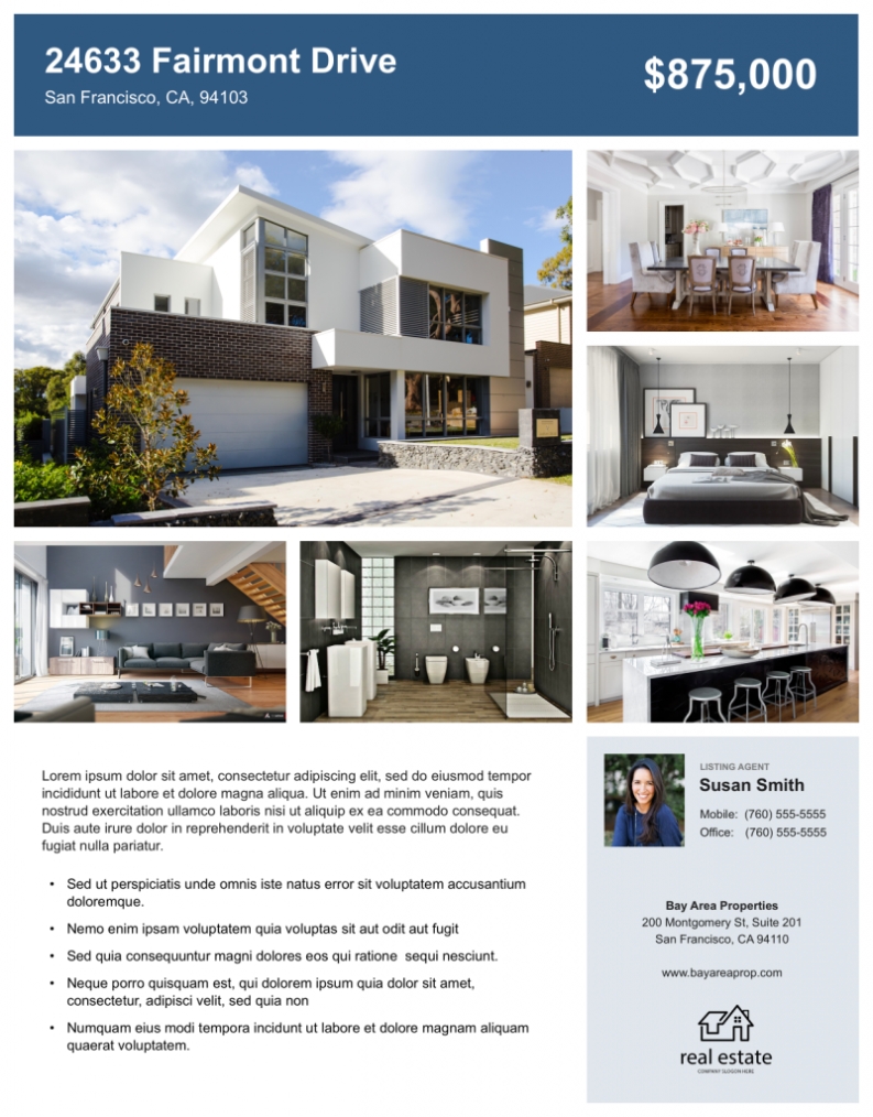 Real Estate Flyer (Free Templates) | Zillow Premier Agent In Realtor Flyer Template