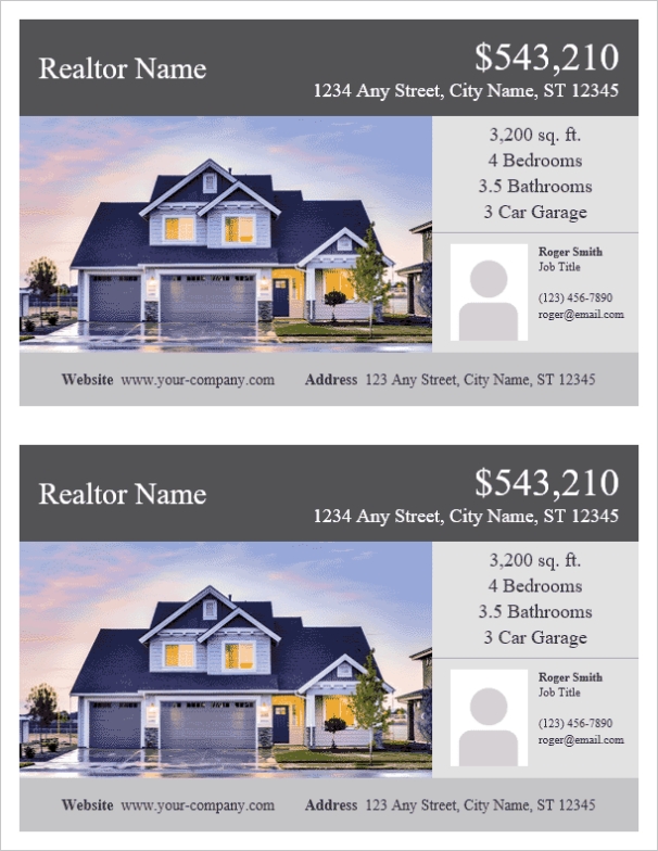 Real Estate Flyer Template For Word Within House For Sale Flyer Template