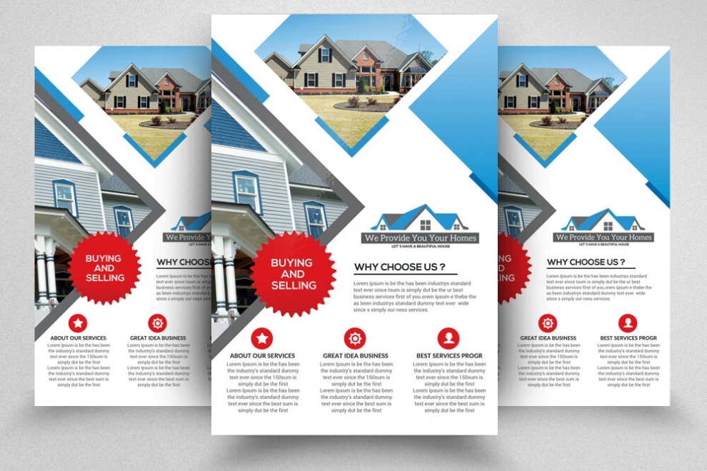 Real Estate House For Sale Flyer Template By Designhub | Thehungryjpeg with Home For Sale By Owner Flyer Template