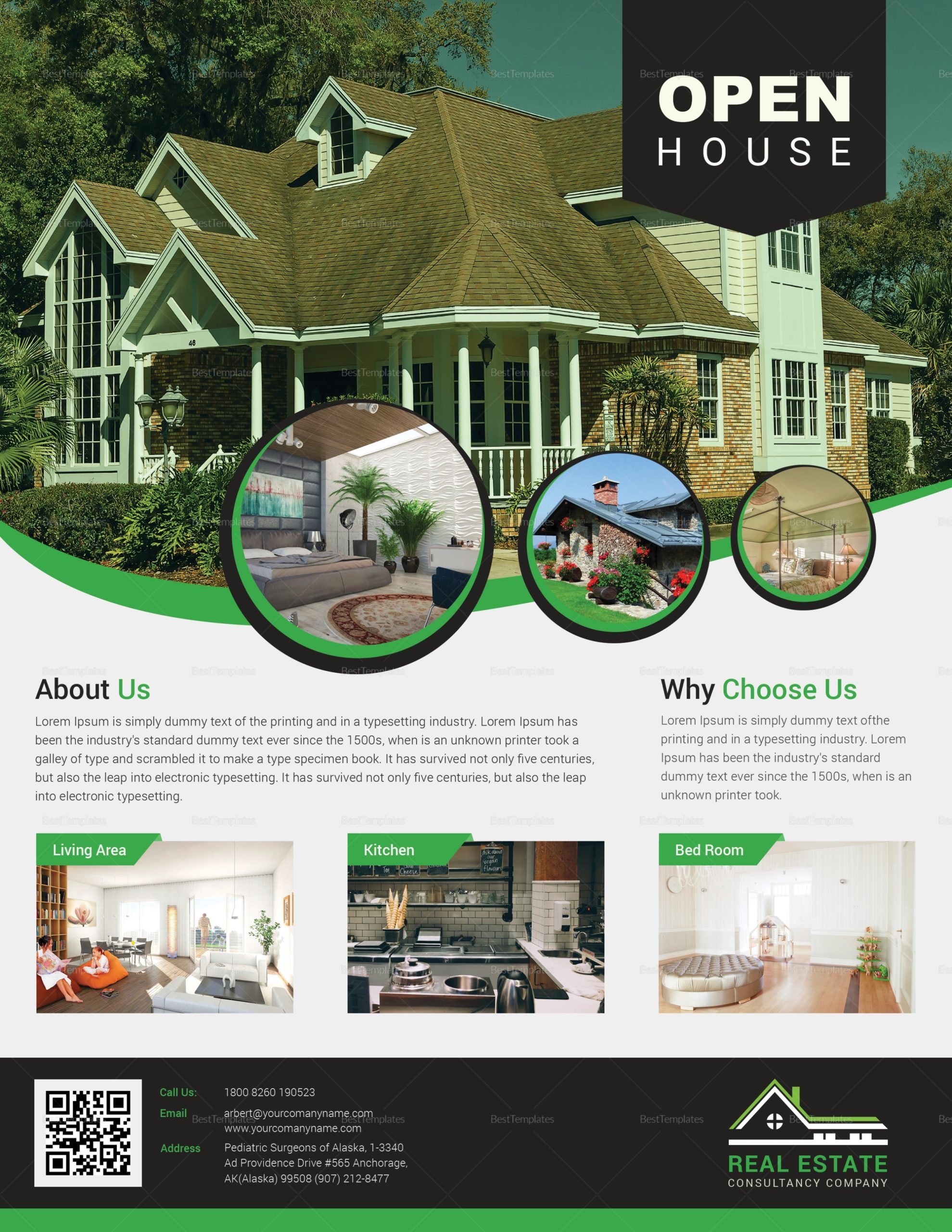 Real Estate Open House Flyer Design Template In Word, Psd, Publisher Regarding Free Open House Flyer Template