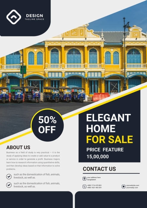 Real Estate Sale Free Psd Flyer Template | Freepsdflyer Within Home For Sale Flyer Template Free