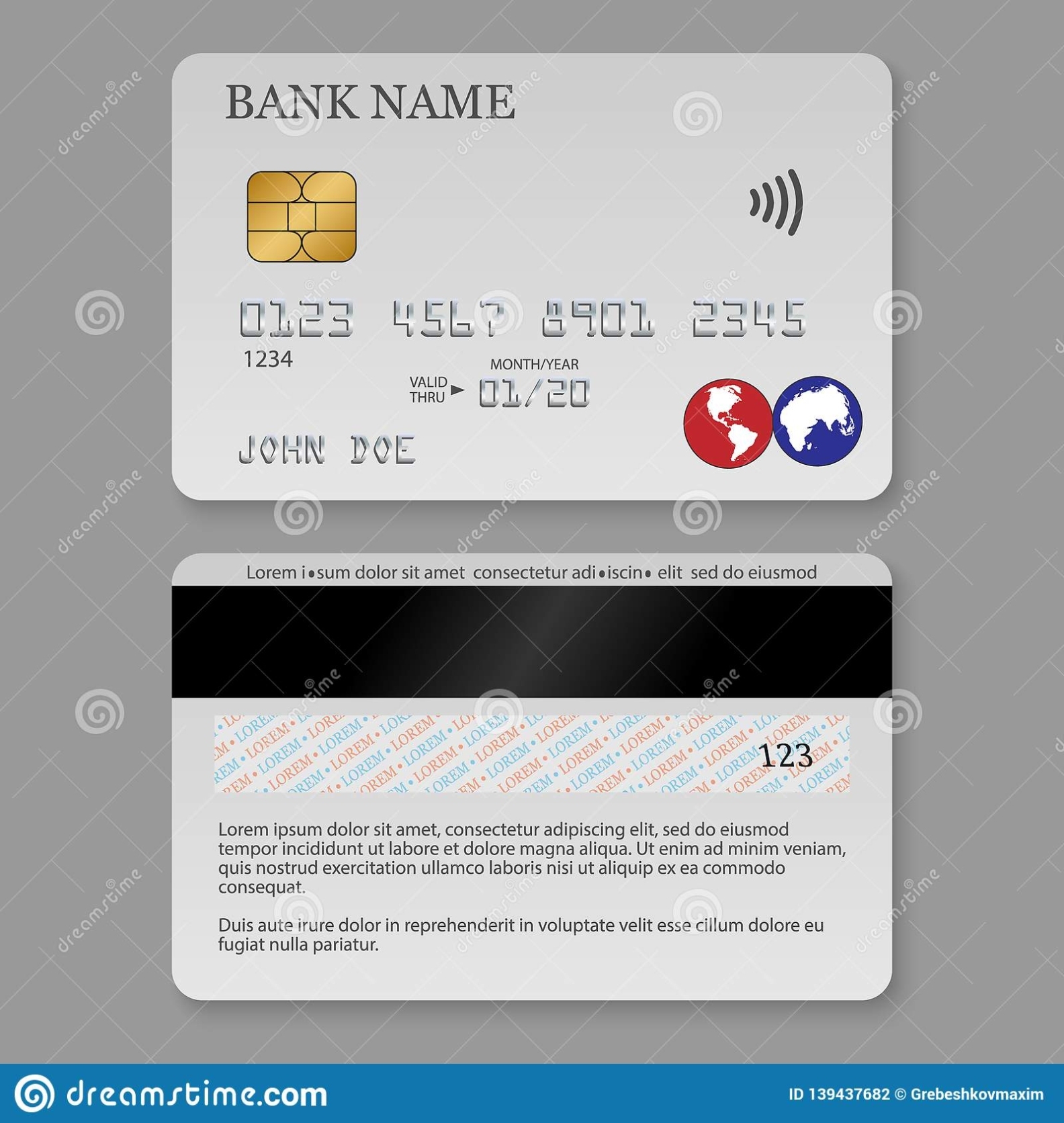 Realistic Detailed Credit Card Stock Illustration - Illustration Of Electronic, Back: 139437682 Pertaining To Credit Card Templates For Sale