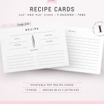 Recipe Cards Printable Recipe Cards Recipe Card Template | Etsy Pertaining To Recipe Card Design Template
