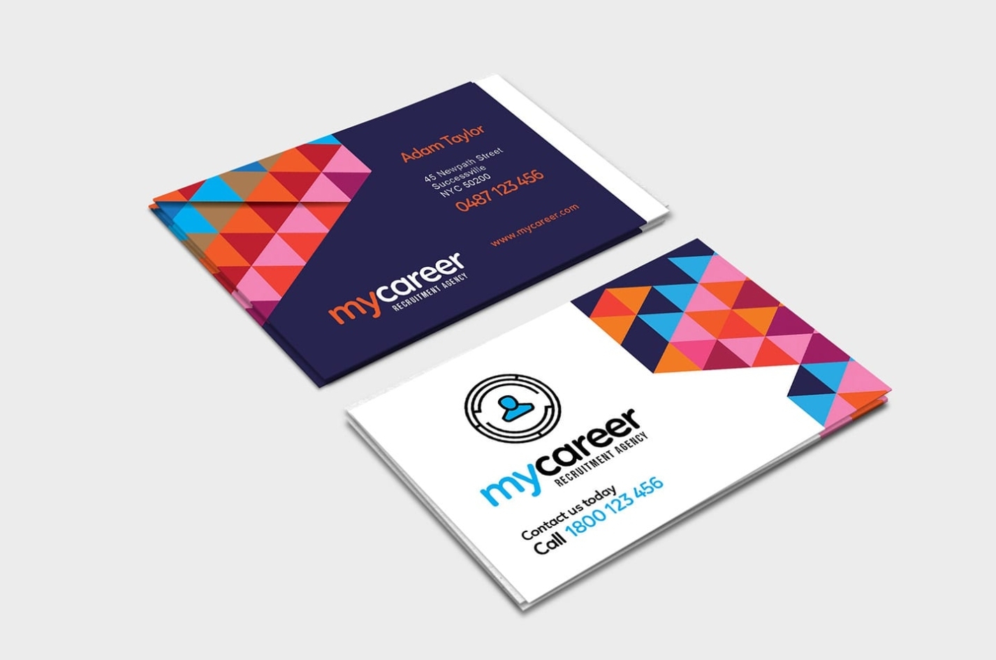 Recruitment Agency Business Card Template In Psd, Ai & Vector - Brandpacks Pertaining To Advertising Cards Templates