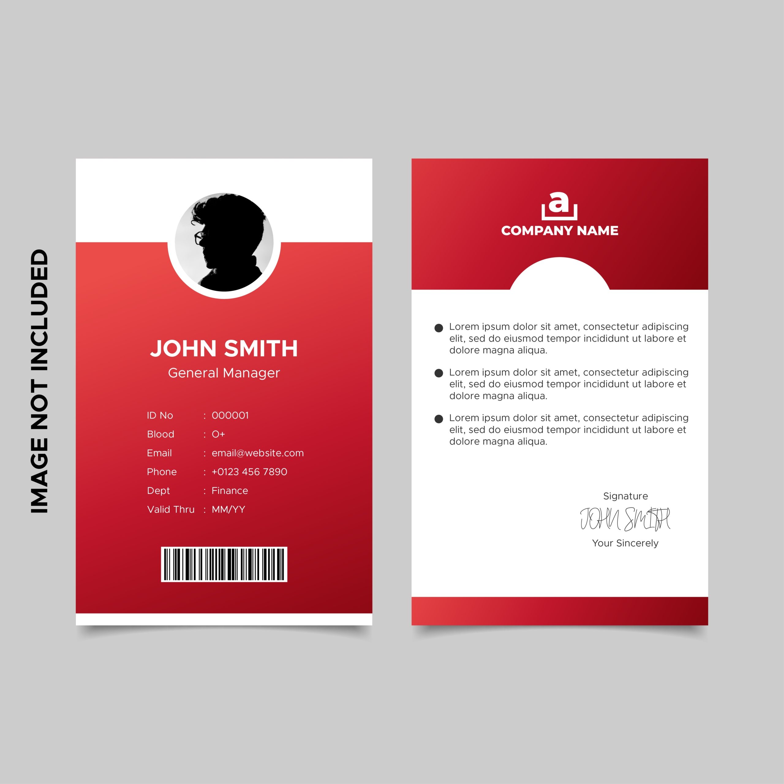 Red Employee Id Card Template 830621 Vector Art At Vecteezy Inside Portrait Id Card Template