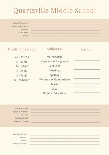 Red Middle School Report Card – Templates By Canva In Middle School Report Card Template