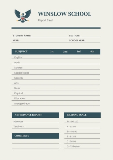 Red Middle School Report Card – Templates By Canva Throughout Middle School Report Card Template