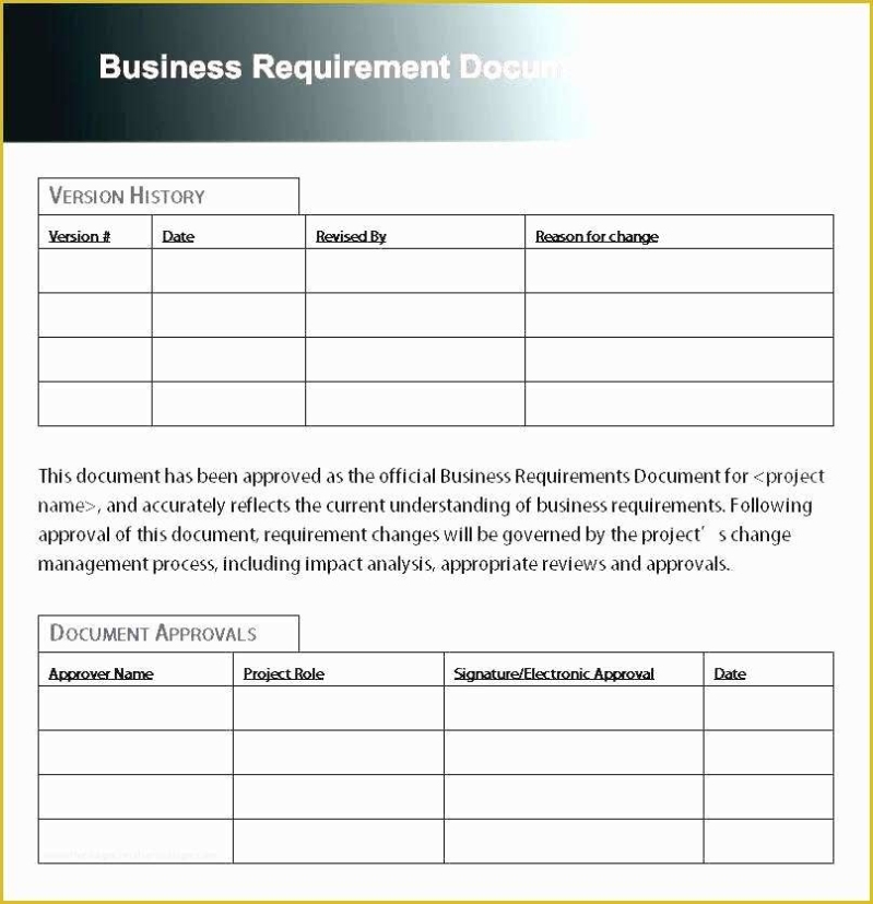 Requirements Gathering Template Excel Free Of Requirements Gathering Template Throughout Project Business Requirements Document Template
