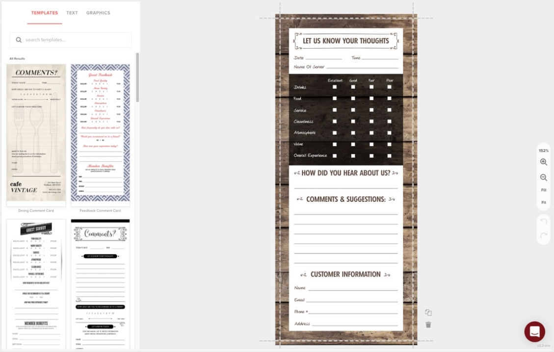 Restaurant Comment Card Template Pertaining To Restaurant Comment Card Template